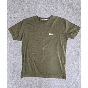 Nudie Jeans Co Shirt Mens Medium Army Green Daniel Printed Short Sleeve Cotton